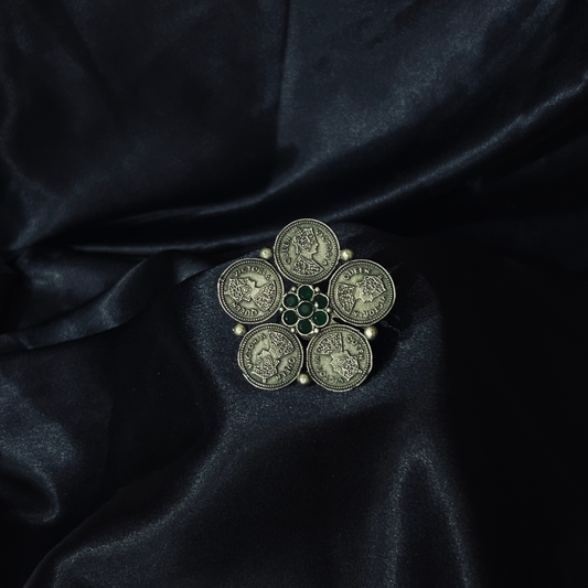 Five Coins Floral Ring